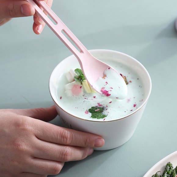 Cutlery Portable Travel Plastic Wheat Material Spoon Fork And Knife Set - Picture 12 of 16